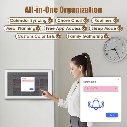 15.6-inch Wall Digital Calendar, Smart WiFi Calendar & Chore Chart, Full HD - Image 3