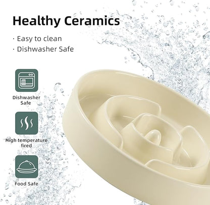 Ceramic 1.2 Cup Slow Feeder Dog Bowl - Image 6