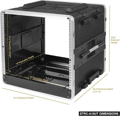 Sound Town Lightweight 10U PA DJ Rack/Road Case - Image 6