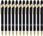 LINFANC 12 Pack Black Gold Ballpoint Pen by LINFANC