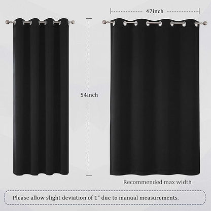 DUALIFE Black Curtains 54 Inch Length, Solid Energy Efficient Thermal Insulated - Image 6