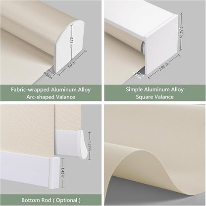 Tipiace Motorized Blinds with Remote Window Roller Shade Wireless Rechargeable - Image 5