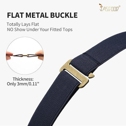 JASGOOD Women No Show Stretch Belt Elastic Web Strap Belt - Image 4