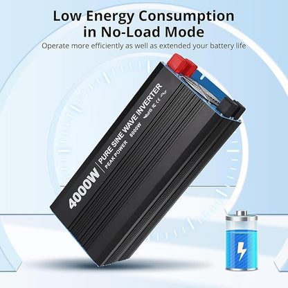 4000W Pure Sine Wave Inverter, 1 USB Port 5v/3.4a, LCD Display&Remote Controller - Image 5