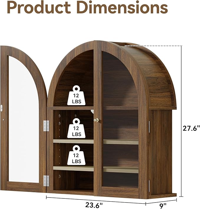 HOACT Arch Bathroom Wall Cabinet - Image 2
