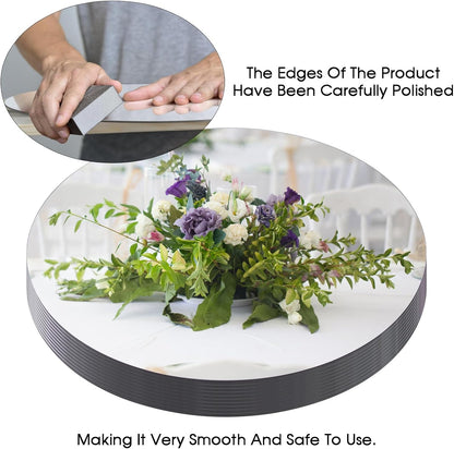 Mymonfif 12" Mirror Centerpieces, Set of 12 Round Mirrors for Centerpieces, 2mm Glass Mirror Plates, Mirror Tray, for Wedding Table, Party Decorations, Candle Plate Set, Craft, Christmas Decorations