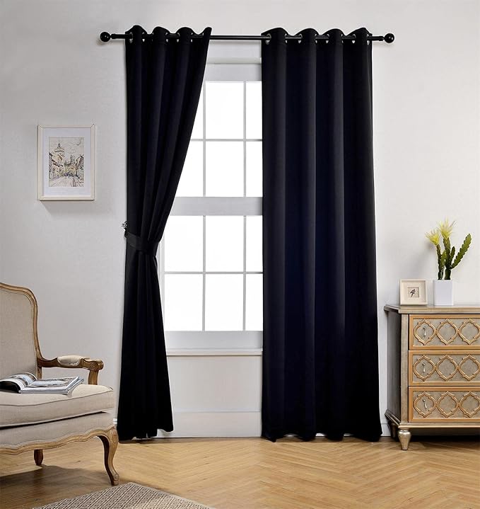 MIUCO 1 Pair Thermal Insulated Grommet 52-Inch-by-95-Inch Blackout Window - Image 2