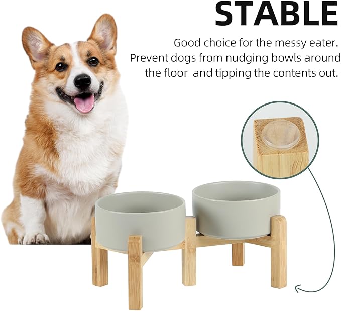 Ceramic Raised Double Bowls Set - Image 6