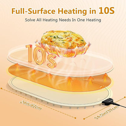 Warming Mat for Food with Adjustable Temperature Timer, 10S Fast Heating - Image 2