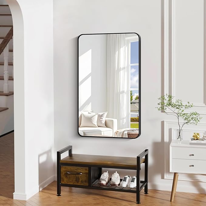 24" x 40"Bathroom Mirror, Matte Black Wall Mirror - Image 3