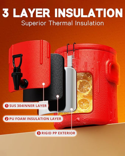 Insulated Beverage Dispenser 3.5 Gallon- Ice and Hot Drink Dispenser - Image 3