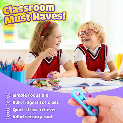 LESONG Fidget Sensory Toys for Kids: 18 Pack Colorful Finger Spinner Toys - Image 2