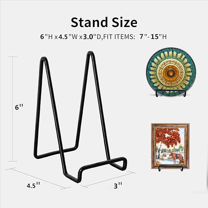 3 Pack 6 inch Metal Plate Stands - Image 2