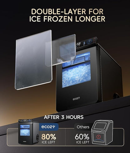 ecozy Nugget Ice Maker Countertop, Smart Pebble Ice Machine - Image 3