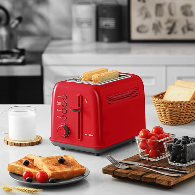 BUYDEEM DT620 2-Slice Toaster, Extra Wide Slots, Retro Stainless Steel - Image 8