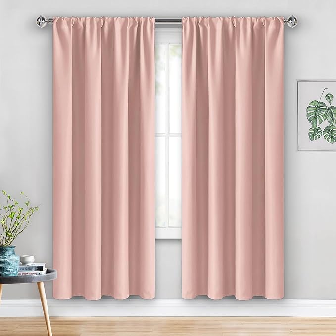 JIUZHEN Blush Pink Blackout Curtains - Image 7