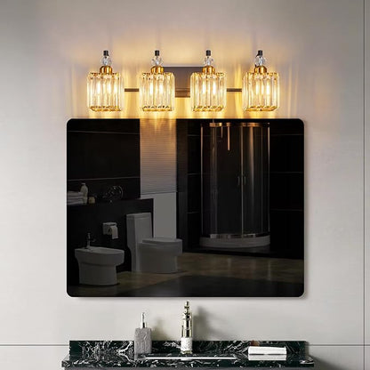 BBLLWJ Black and Gold Bathroom Lights Fixture 4-Light Bathroom Light Gold - Image 6