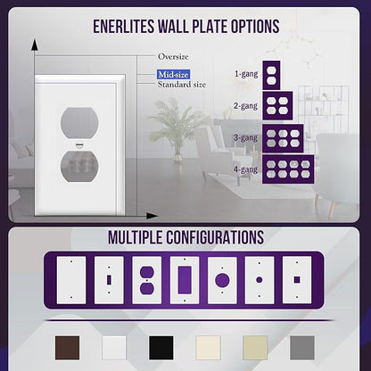 ENERLITES Duplex Receptacle Outlet Wall Plate, Electrical Outlet Cover - Image 5