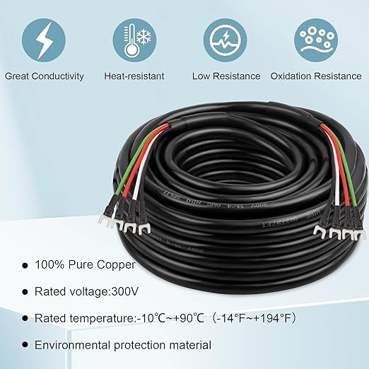 MOOKEERF 14/4 AWG Mini-Split Cable - 30FT 14 AWG 4 Conductor Control Cable 300V - Image 3