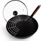 Carbon Steel Wok Pan, Nitrided Pre-Seasoned Round Bottom Woks & Stir-Fry Pans by Abangdun