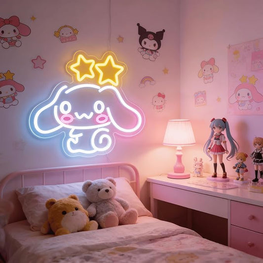 THIIXDAI Cinnamoroll Neon Sign for Room Decor, USB Powered LED Lights by THIIXDAI
