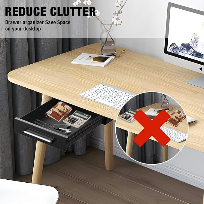 UNITEDPOWER Under Desk Drawer Storage, Pull-Out Office Hidden Counter Drawer - Image 6