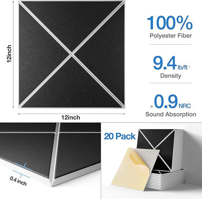 Sonicism 20 Pack X-Lined Acoustic Panels - Image 4