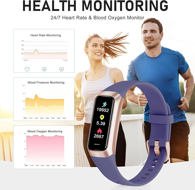Fitness Tracker with 24/7 Heart Rate Blood Oxygen Sleep Monitor, 1.1" AMOLED - Image 3