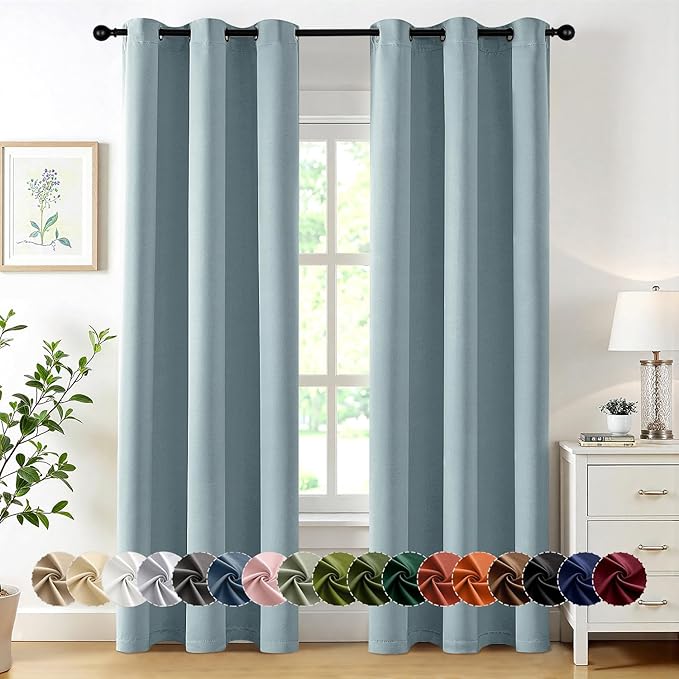 MIULEE Slate Blue Blackout Curtains by MIULEE