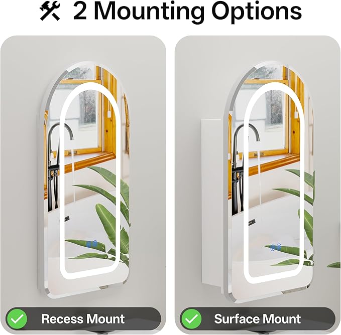 LED Arched Bathroom Medicine Cabinet - Image 4