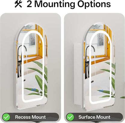 LED Arched Bathroom Medicine Cabinet - Image 4