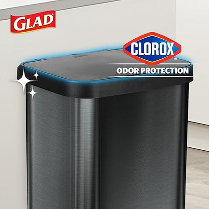Glad Stainless Steel Step Trash Can, Large Metal Kitchen Garbage Bin - Image 3