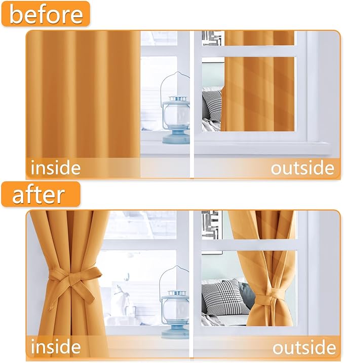 Hiasan Blackout Curtains for Bedroom, 42 x 63 Inches Length - Image 5