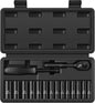 16-Piece 1/4" Drive Socket Set, Deep Sockets, 72-Tooth Ratchet Wrench, Drive by Reniteco