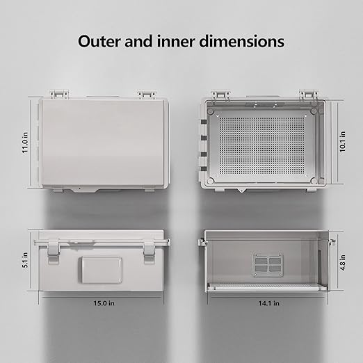 Electrical Junction Box, Ventilated Design, Cable Grommets, Indoor/Outdoor Use - Image 7