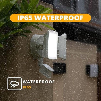 UME 2 Pack 19W LED Flood Light Motion Sensor Outdoor, 2 Adjustable Head - Image 6