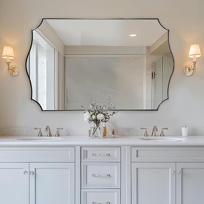 ANDY STAR 30x48 Inch Large Chrome Mirror, Polished Chrome Bathroom Mirror by ANDYSTAR