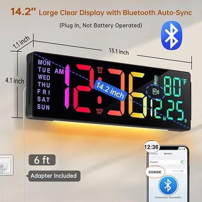 Soobest 14.2" Large Digital Wall Clock - Image 2
