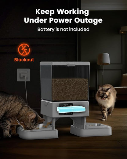 oneisall Automatic Cat Feeder for 2 Cats, 20 Cups/5L Automatic Cat Food - Image 7