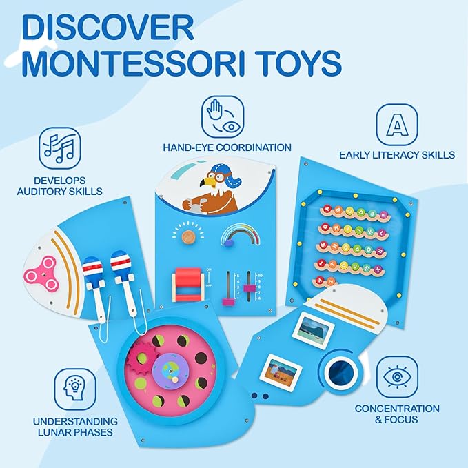 Monläurd® Wooden Airplane Activity Wall Panel - Image 4