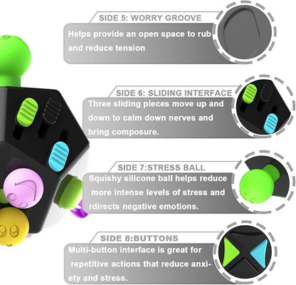 Fidget Dodecagon –12-Side Fidget Toys Cube Relieves Stress and Anxiety Anti - Image 5