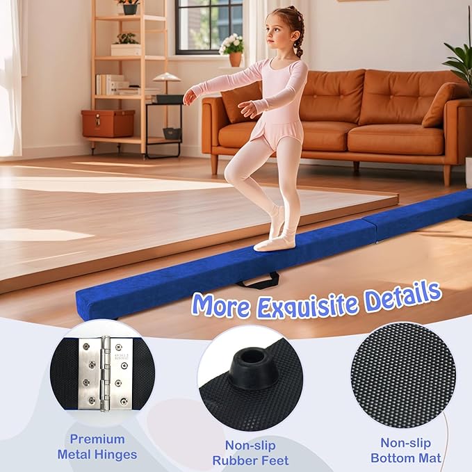 Giantex 7FT/8FT/9FT Balance Beam, Folding Gymnastics Beam w/Carry Handles - Image 5