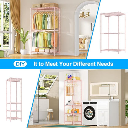Ulif E10 Clothes Rack（With Stretchable Hanger Rod）Freestanding Clothing Racks - Image 6