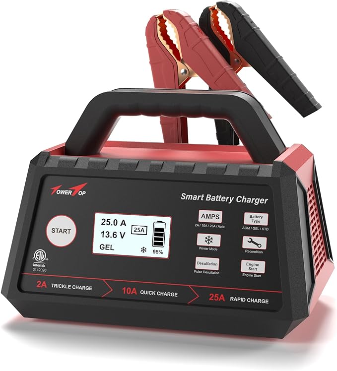 TowerTop 2/10/25 Amp 12V Smart Car Battery Charger, Fully Automatic Battery by TowerTop