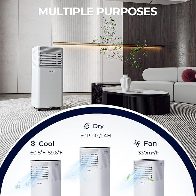 COSTWAY Portable Air Conditioner, 10000 BTU AC Cooling - Image 3