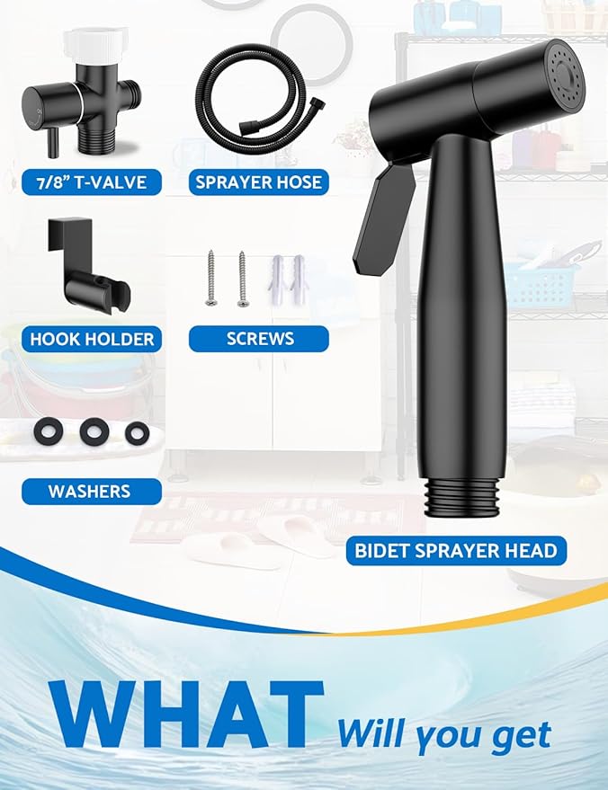 Black Handheld Bidet Sprayer for Toilet, Jet Sprayer for Toilet Muslim Shower - Image 6