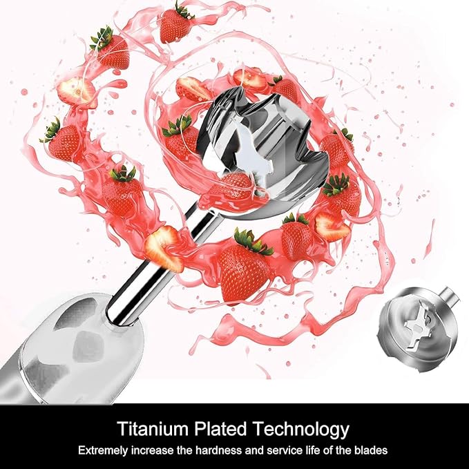 MegaWise Pro Titanium Reinforced 3-in-1 Immersion Hand Blender, Powerful Copper - Image 5