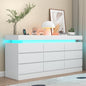 9 Drawer Dresser with Power Outlet, Dresser with LED Light, Modern Chest of by Gyfimoie