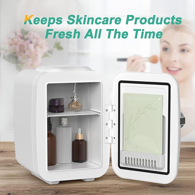 CROWNFUL Mini Fridge, 4 Liter/6 Can Portable Cooler and Warmer Personal - Image 5