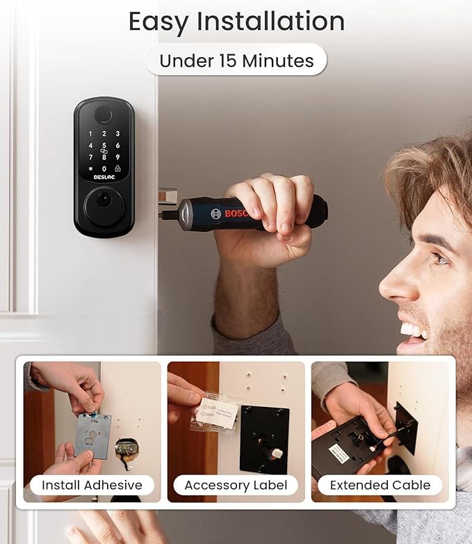 DESLOC Smart Lock B200 WiFi Version, Fingerprint Keyless Entry Door Lock - Image 9